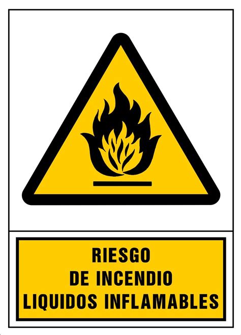 Señal Riesgo De Incendio Líquidos Inflamables Señales De Advertencia De Peligro Carteles De