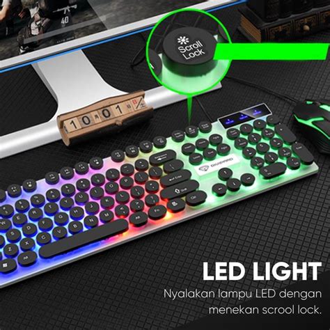 Jual Divipard Keyboard Plus Mouse Gaming Gmk Kabel Usb Plus Led