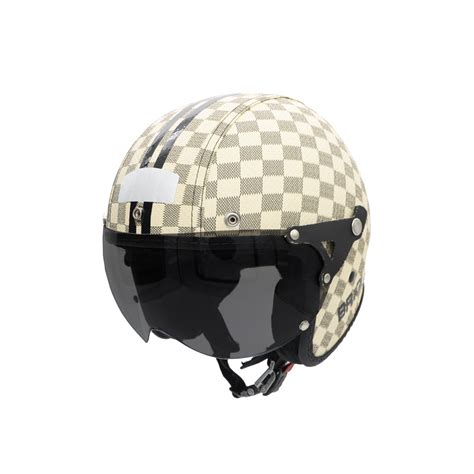 Capacete De Moto Aberto Retro Custom Couro Premium Viseira Fume