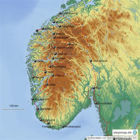 Stepmap Norwegen Landkarte F R Norwegen