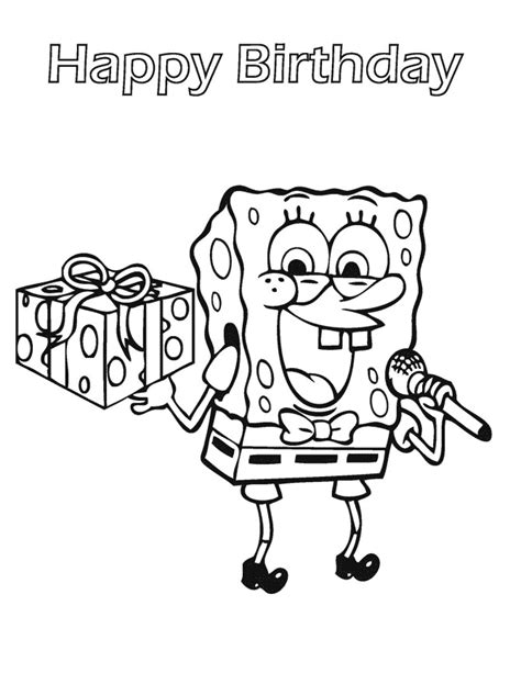 Gambar Spongebob Happy Birthday Coloring Pages 28 Images Home Di Porn