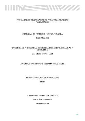 Algoritmo PARA EL Cálculo DE Áreas Y Volúmenes GA2 2402015 28 AA4 EV01