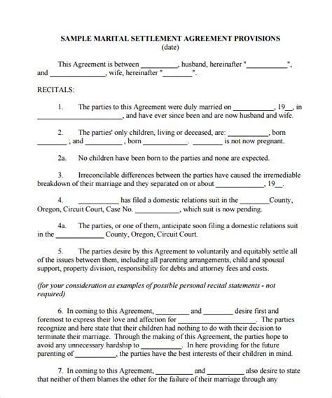 FREE 15 Sample Settlement Agreement Templates In PDF MS Word