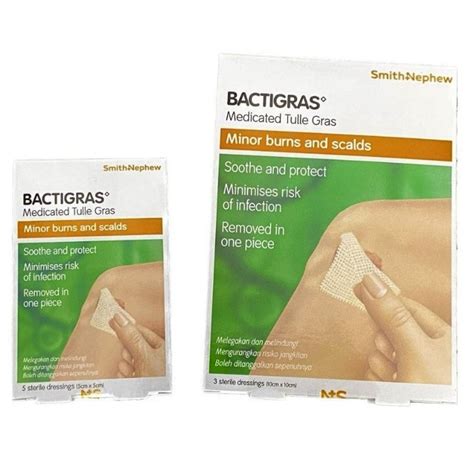 Smithandnephew Bactigras Medicated Tulle Gras Minor Burns And Scalds Shopee Malaysia