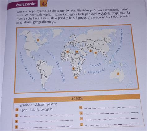 ćwiczenie 1Oto mapa polityczna dzisiejszego świata Niektóre państwa