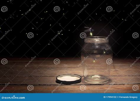 Fireflies in a jar stock photo. Image of freedom, calm - 17994132