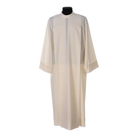 Liturgical Alb 55% polyester 45% wool with shoulder zipper, ivory color ...