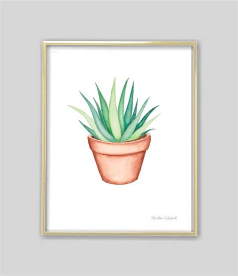 Cactus Painting Succulent Watercolor Art Set Plant Wall Art Etsy