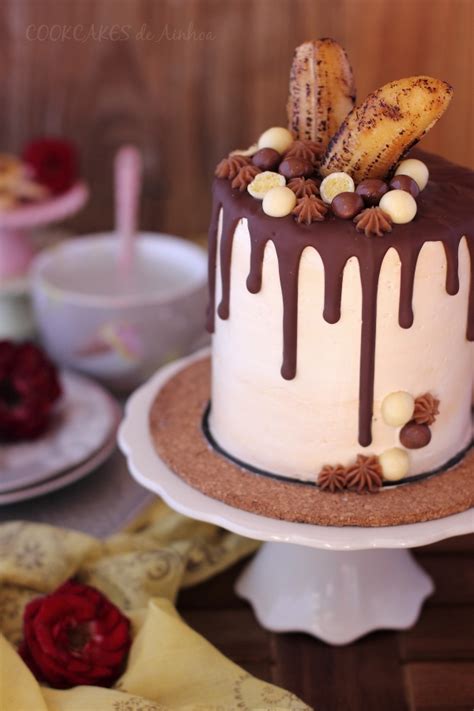 Cookcakes de Ainhoa DRIP CAKE DE PLÁTANO Y TRES CHOCOLATES