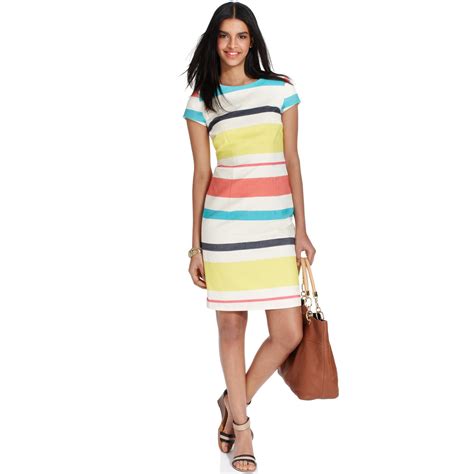 Tommy Hilfiger Short Sleeve Striped Dress Lyst