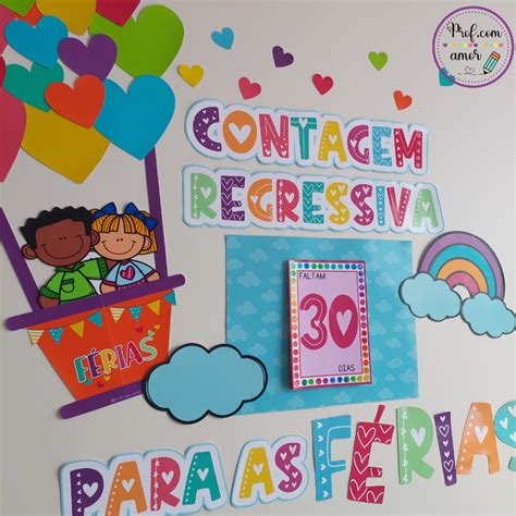 Painel Contagem Regressiva Para As F Rias Voando Alto Prof Amor