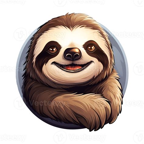 Cartoon Style Sloth Painting Drawing Illustration No Background Perfect ...