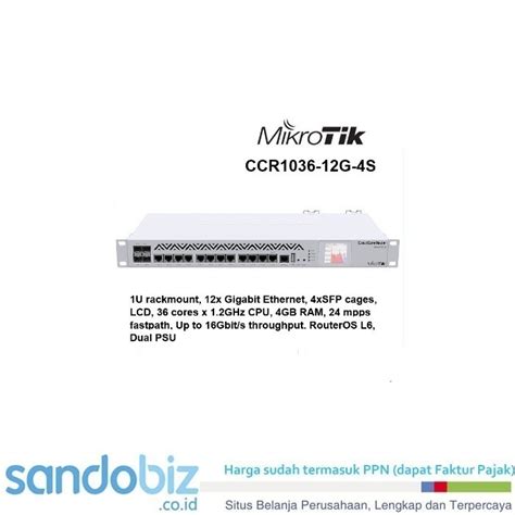 Jual Mikrotik Cloud Core Router CCR1036 12G 4S 12 Gigabit 4 SFP OS L6