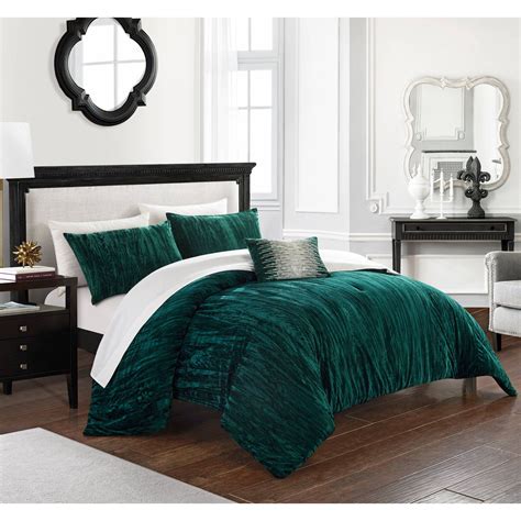 Chic Home Kerk 8 Piece Crinkle Crushed Velvet Comforter Set Queen