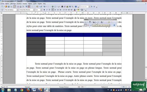 Open Office Writer Ins Rer Un Tableau Avec Un Titre Et Une L Gende