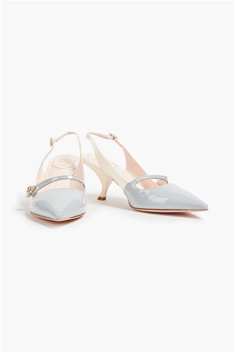 Roger Vivier Two Tone Patent Leather Slingback Pumps The Outnet