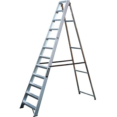 26m Aluminium Swingback Step Ladders 12 Tread Professional Lightweight