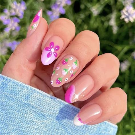 24 Pcs Pink Press On Nails Short Almond Oval Bhlfrh