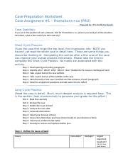 Assignment Pru Case Preparation Worksheet W Docx Case