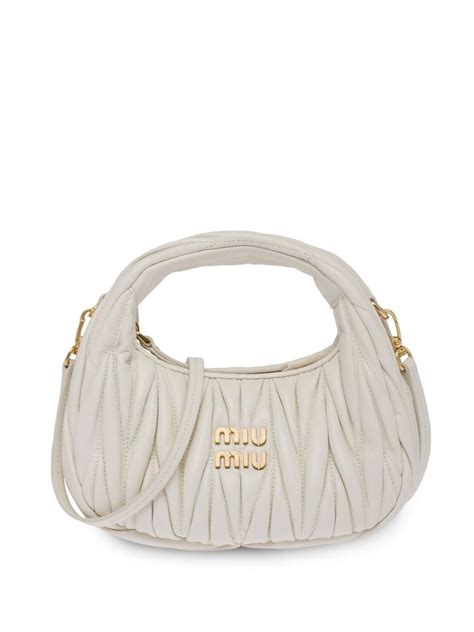 Miu Miu Mini Wander Matelass Effect Shoulder Bag White Farfetch Au