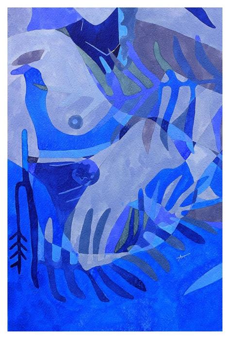 Abstract nude N10 Blue Painting by Aurélie Tbd Saatchi Art Painting Abstract Art