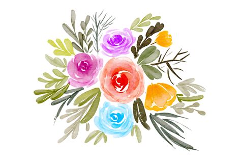 Watercolor Flowers Bouquet Png | Best Flower Site