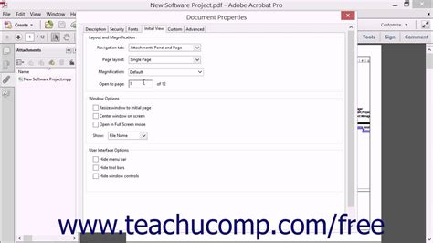 Initial View Settings For PDFs Adobe Acrobat XI Training Tutorial