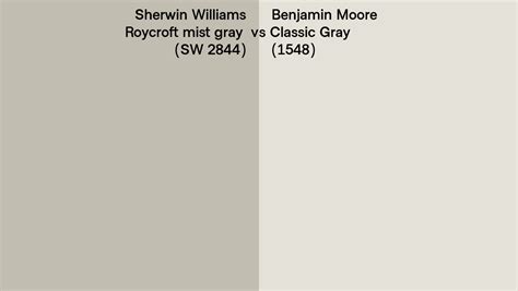 Sherwin Williams Roycroft Mist Gray SW 2844 Vs Benjamin Moore Classic