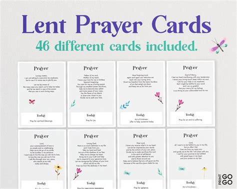 Lent Prayer Cards Daily Lenten Cards for Adults and Children | Etsy