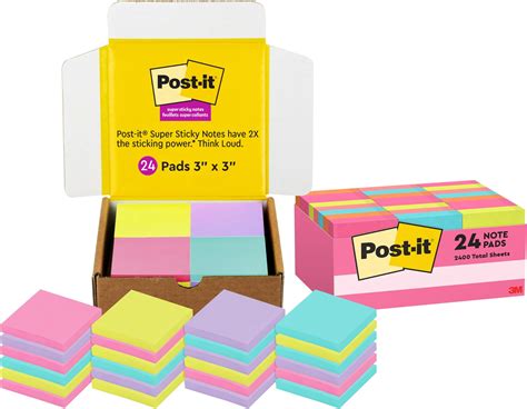 Amazon Post It Mini Notes 1 5x2 In 24 Pads America S 1