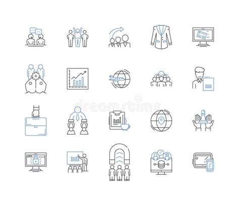 Employee Training Line Icons Collection Development Orientation