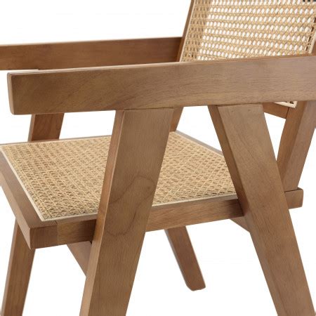 Albane Fauteuil En Bois Dh V A Fonc Dossier Et Assise Rotin Naturel