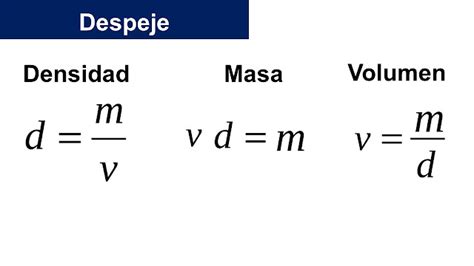 ¿cómo Despejar La Fórmula De La Densidad