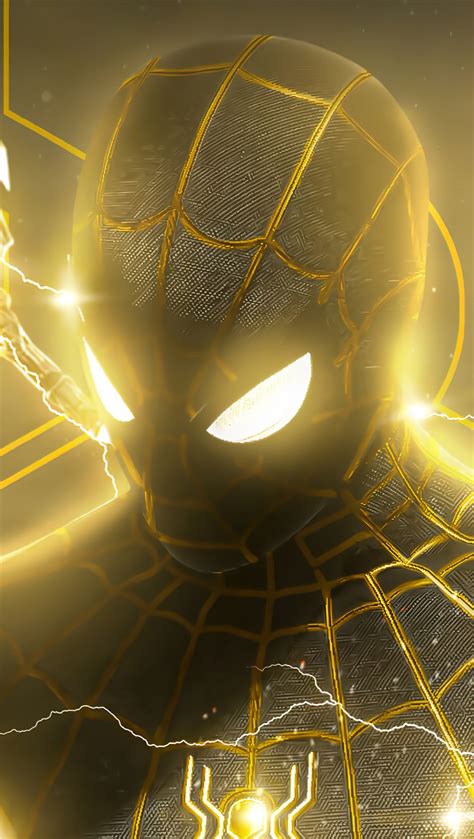 Traje Negro Y Dorado En Spider Man Sin Camino A Casa Fondo De Pantalla