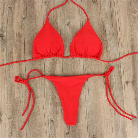 2 stücke sexy Frauen Sommer Bade bekleidung Bikini Set BH Krawatte