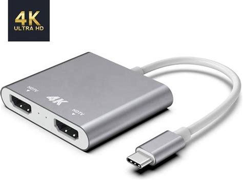 Sounix Dual Hdmi Hub Usb C Naar Hdmi Adapter 4k 30hz