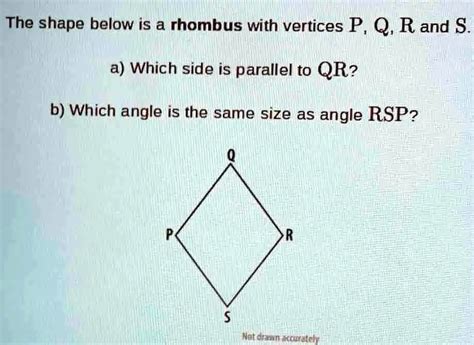 SOLVED The Shape Below Is A Rhombus With Vertices P Q R And A