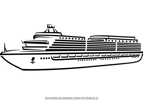 Stencil of cruise ship | Free Printable Papercraft Templates