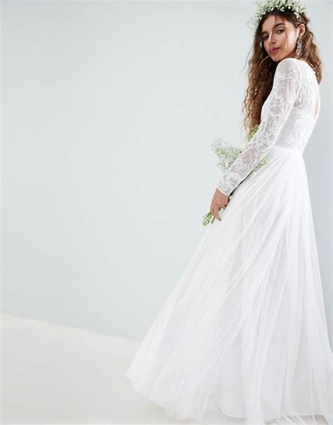 Asos Edition Embroidered Bodice Wedding Maxi Dress Ivory