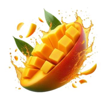 D Illustration Mango Fruit Splash D Illustratio Mango Fruit Splash