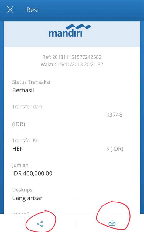 √ Bukti Transfer Mandiri Online