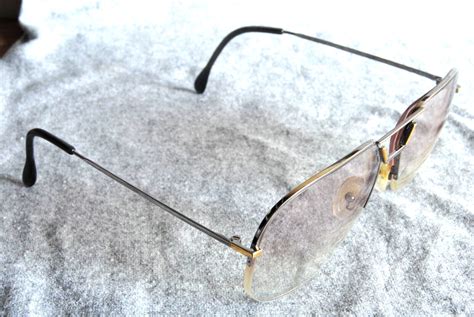 vintage aviator type eyeglass frames half frame type… - Gem