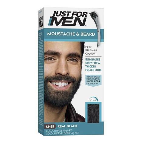 Just For Men Moustache Beard Brush In Colour Real Black M Ebay