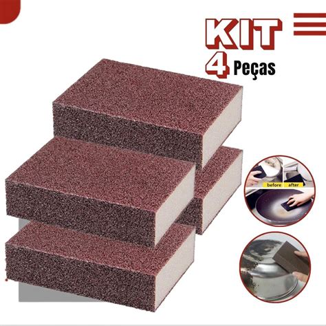 Kit Esponja M Gica Limpeza Pesada Panela Inox Remo O Ferrugem Multiuso