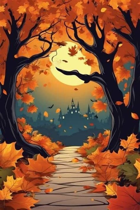 Pin By Karen Wightman On Hallowe En Halloween Artwork Fall Wallpaper