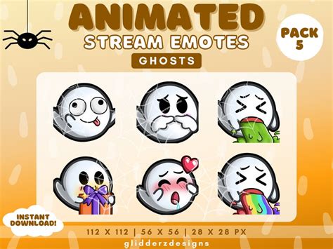 Halloween ANIMATED Twitch Emotes Ghost Animated Emotes Etsy