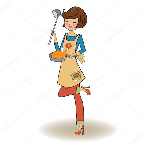 Woman Cooking Stock Illustration By ©claudiabalasoiu 25550001