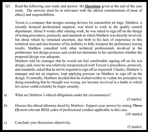 Solved Q1 Read The Following Case Study And Answer The Chegg