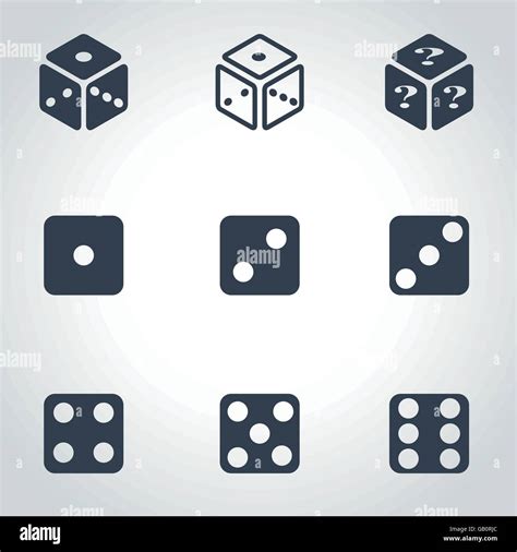 Vector black dice icon set Stock Vector Image & Art - Alamy