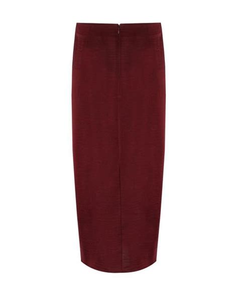 Essentiel Antwerp Fondue Burgundy Midi Skirt In Red Lyst